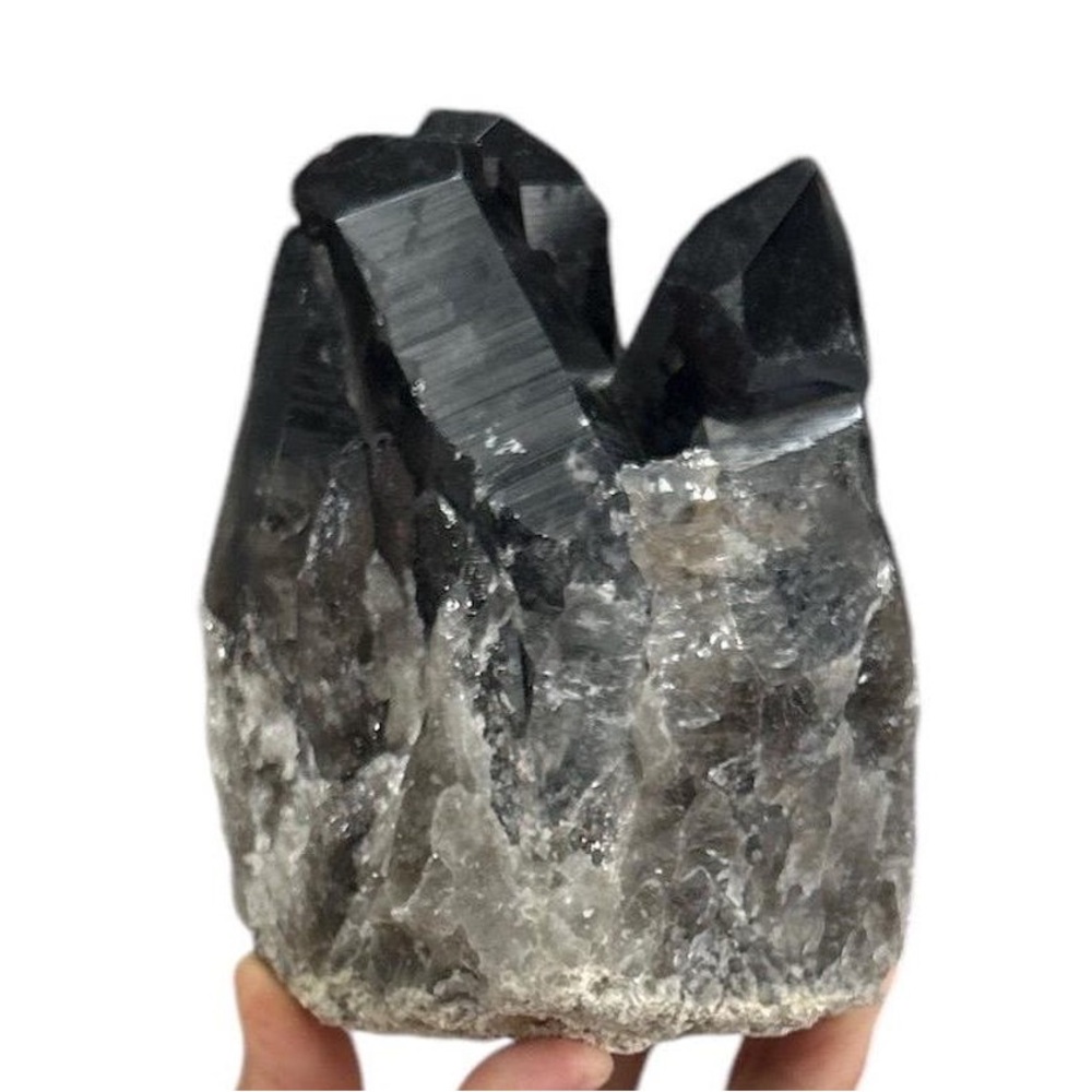 Large smoky quartz cluster- Beautiful! With Black Crystal cluster